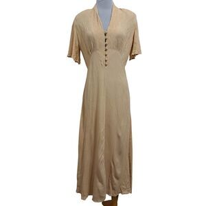 Vintage Rabbit Designs Babydoll Coquette Y2K Boho Cleopatra Midi Dress Sz 10